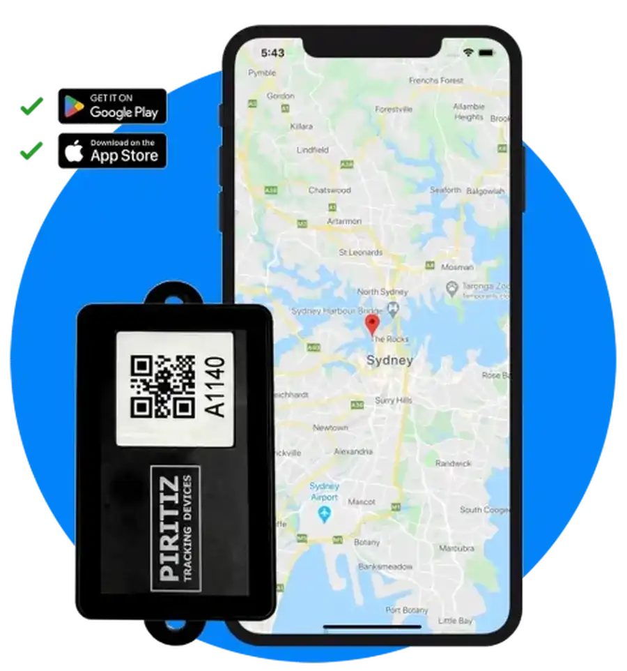 Piritiz GPS tracker — compact battery-powered tracking device for trailers, vehicles