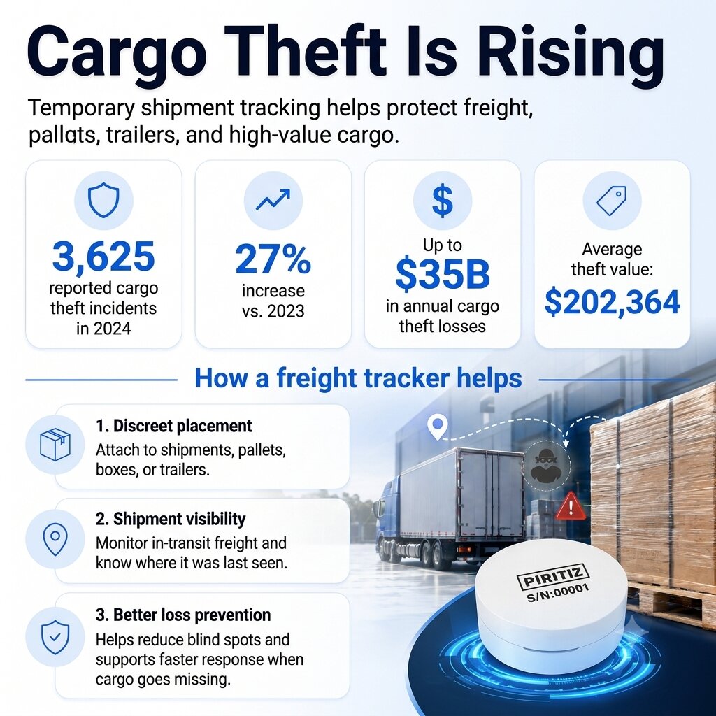 Freight truck at a distribution yard illustrating cargo theft risk on unattended trailers and drop lots